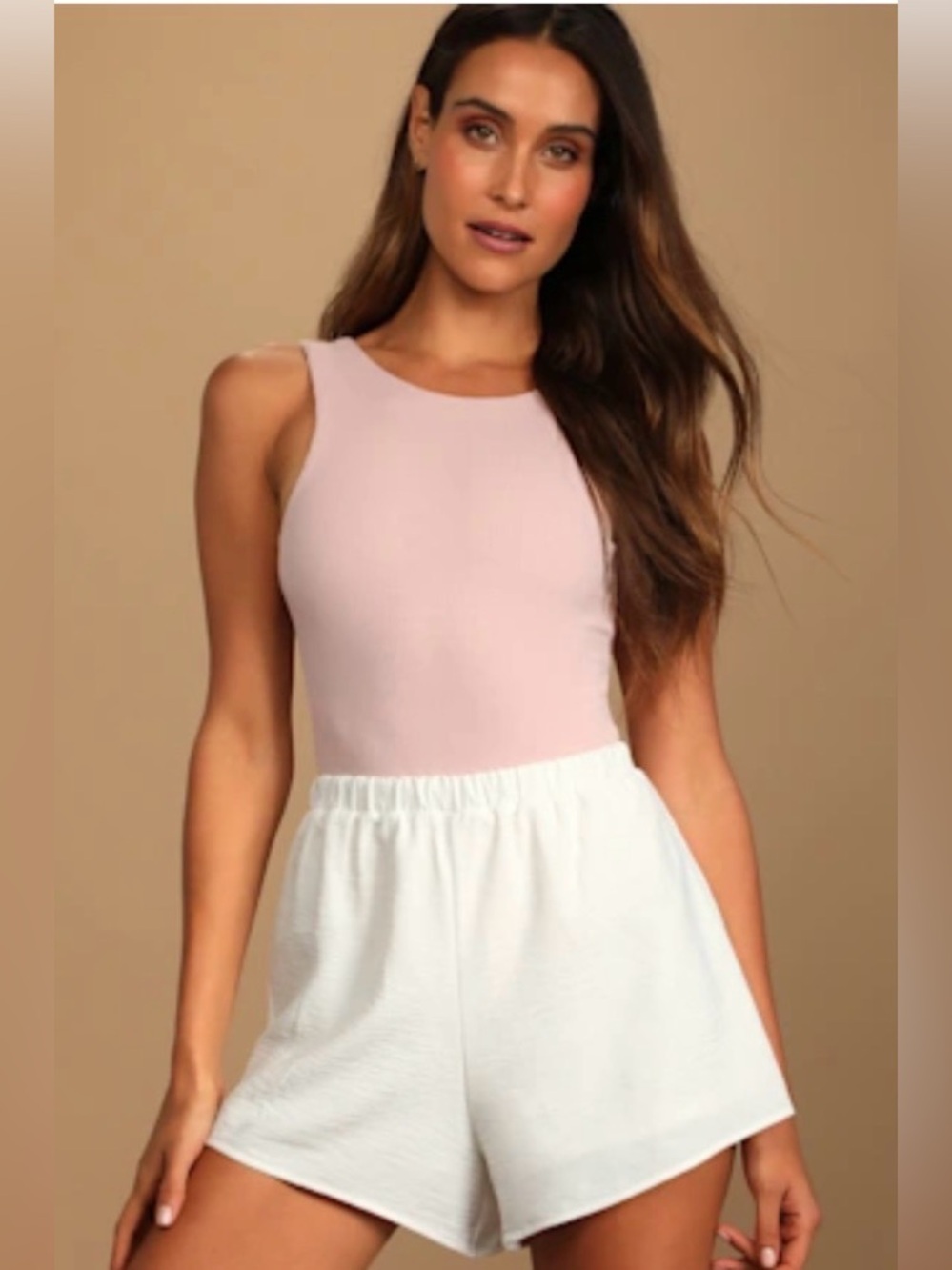 Lulus Bestie Blush Pink Ribbed Scoop
Back Bodysuit